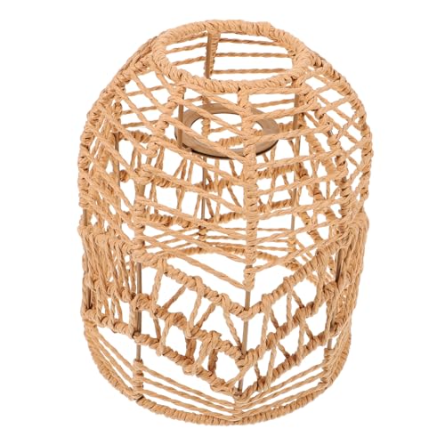 HOLIDYOYO Rustikaler Dekorativer Lampenschirm aus Geflochtenem Material Pendelleuchten schirm Bruchsicher Einfach zu Montieren Geeignet für Schlafzimmer Wohnzimmer Restaurant Hotel und Büro von HOLIDYOYO