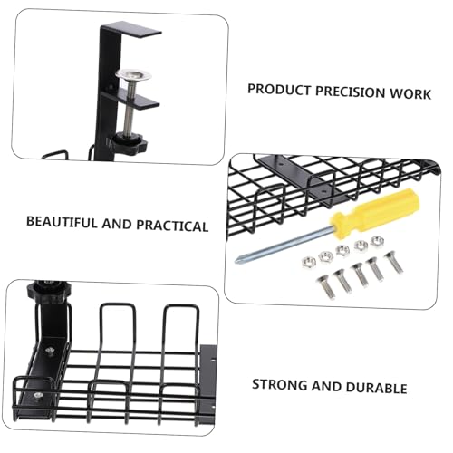 HOLIDYOYO Schreibtisch Kabelablage Kabelmanagement Rack Kabelaufbewahrung Büro Organizer Kabelhalter für Ordentliche Kabel und Steckdosenleisten von HOLIDYOYO