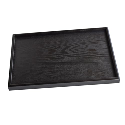 HOLIDYOYO Schwarzes Rechteckiges Holztablett Dekoratives Aufbewahrungs Serviertablett für Kerzen Snacks und Speisen Leichtes Multifunktionales Deko tablett für Zuhause und Geschäft von HOLIDYOYO