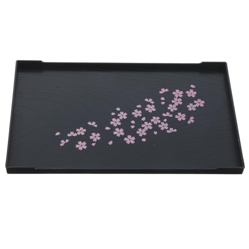 Serviertablett Aus Kunststoff Japanischer Stil -Kirschblüten-Serviertablett Rechteckiges Butler-Tablett Catering-Teller Snack-Servierteller Vorspeisenplatten von HOLIDYOYO