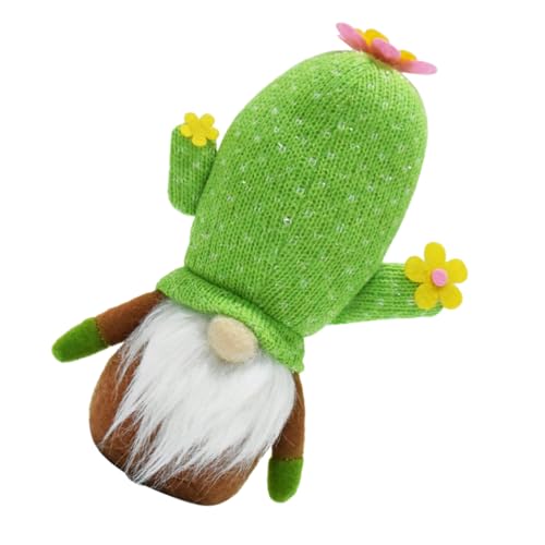 HOLIDYOYO Skandinavische Faceless GNOME Dekofigur Große Grüne Kaktus Puppe Handgefertigte Miniatur Kaktusfigur Puppe Vielseitige Tiered Tray Dekoration Kreative Wohnaccessoire Farmhouse von HOLIDYOYO
