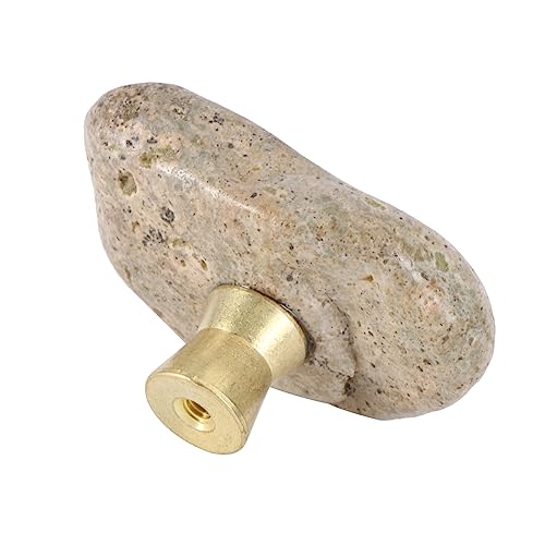 HOLIDYOYO Stein Möbelgriff mit Metallbasis Robust und Einfach zu Montieren für Schrank Fenster und Tür Praktische Türgriff Accessoire für Möbel und Schränke von HOLIDYOYO