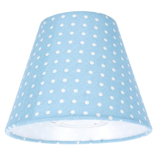 HOLIDYOYO Stilvolle Blaue Punkte Tischlampe Abdeckung Einfacher Stoff Lampenschirm für Pendelleuchten Deckenlampen und Nachttischlampen Langlebig und Strapazierfähig für Wohnkultur und von HOLIDYOYO