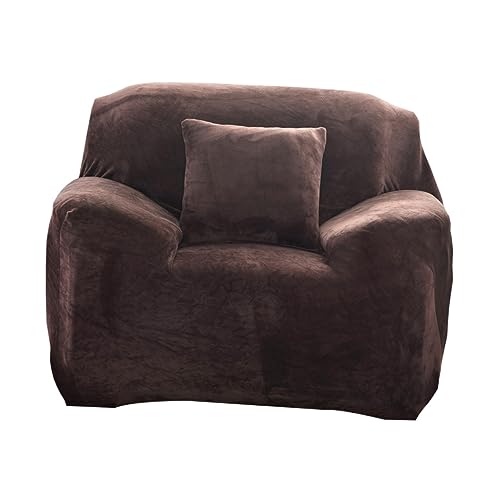 HOLIDYOYO Hochdehnbarer Sofabezug Aus Polyester-Spandex rutschfest Für Einzelne Sofas Pflegeleicht Und Schützend Kaffeefarbenem Design von HOLIDYOYO