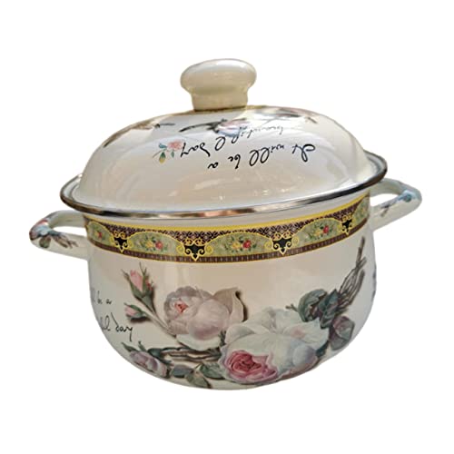 HOLIDYOYO Suppentopf Aus Emaille Stock Pot Emaillierter Suppentopf Mit Deckel Emaille Töpfe Groß Suppentöpfe Induktion Kochen Klein Kochtöpfe Kochtopf Schwer Und von HOLIDYOYO