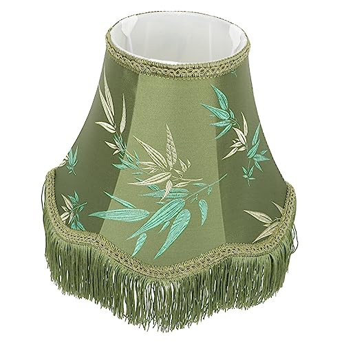 HOLIDYOYO Tischlampenschirm mit Makramee Fransen Moderner Lampenschirm für Tischlampen Geeignet für Schlafzimmer Wohnzimmer und Handgefertigt Zartem Grün Langlebig und Dekorativ von HOLIDYOYO