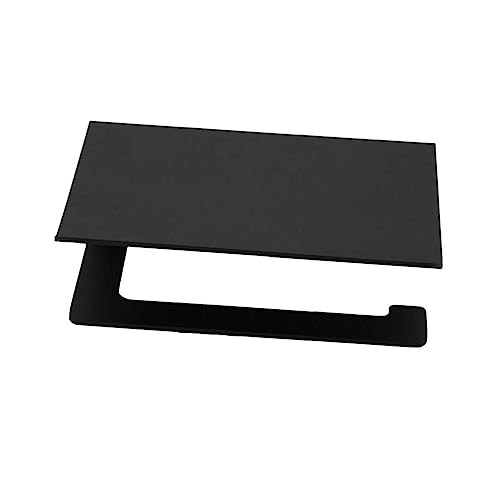 HOLIDYOYO Toilettenpapierhalter aus Space Aluminium mit Schwarzer Wandmontage Integrierter Handyablage und Ablagefach für Taschentücher Langlebiges Badezimmer Organizer Zubehör für Hotel von HOLIDYOYO