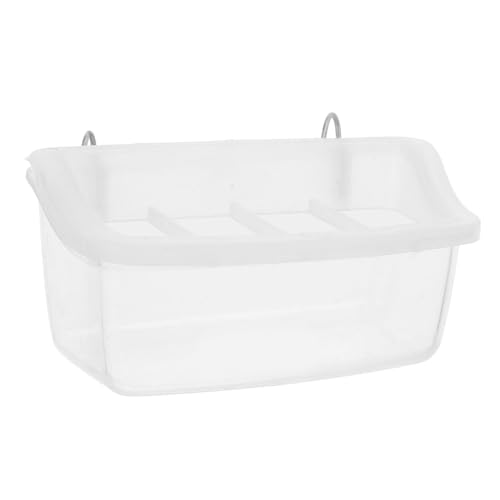 HOLIDYOYO Transparenter Spritzgeschützter Vogel Papageien futterspender Hängender Futterbehälter für Innen Außennutzung Passend für Käfige Einfache Befestigung Sauberer Futterplatz von HOLIDYOYO