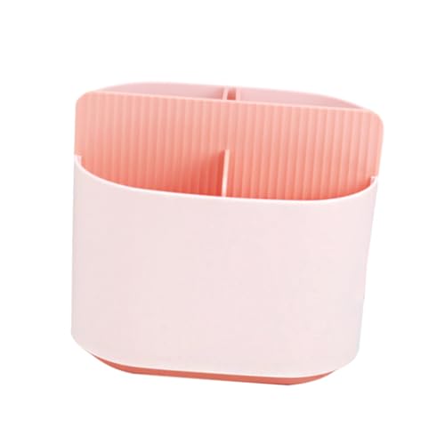 HOLIDYOYO Utensilienhalter mit Abtropfschale Multifunktionaler Küchen Organizer für Besteck und Essstäbchen Belüfteter Besteckhalter in Pastellrosa Praktischer Tischorganizer für Saubere von HOLIDYOYO