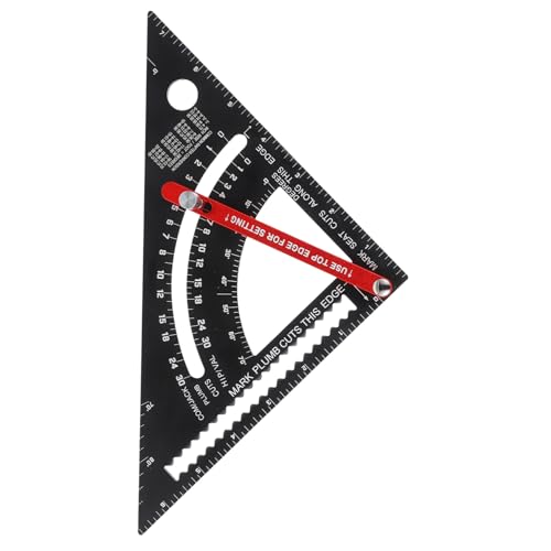 HOLIDYOYO Verstellbarer Aluminiumlegierung Dreieckswinkelmesser Präzisions Winkellineal für Holzverarbeitung Zimmermannswinkel mit Robustem Messlineal für Exakte Winkelmessung von HOLIDYOYO