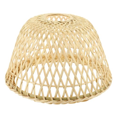 HOLIDYOYO Vintage Handgefertigter Rattan Lampenschirm Boho Stil Retro Hängelampe für Esszimmer Dekoration Beige mit Einfacher Montage Anleitung von HOLIDYOYO