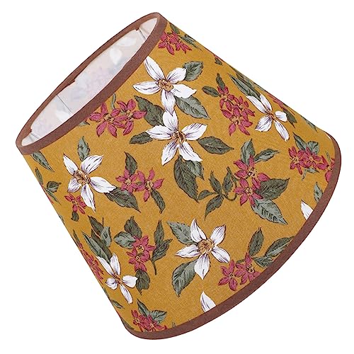HOLIDYOYO Vintage Lampenschirm Blumenmuster Stoff Lampenschirm für Wand und Tischleuchte Robustes Metallgeflecht Einfacher Aufbau Langlebig für Schlafzimmer und Wohnzimmer von HOLIDYOYO
