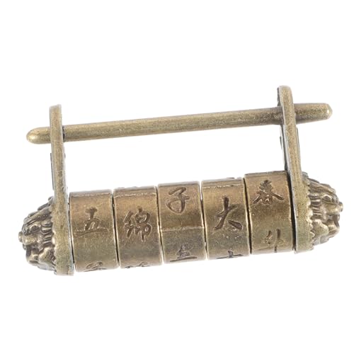 HOLIDYOYO Vintage Text Passwortschloss Metall Chinesischer Stil Kleines Sicherheits Verriegelungsschloss für Schränke Sicherung Praktisch und Langlebig HOLIDYOYO Vintage Text Passwortschloss Metall Chinesischer Stil Kleines Sicherheits Verriegelungsschloss für Schränke Sicherung Praktisch und Langlebig von HOLIDYOYO