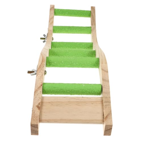 HOLIDYOYO Vogelspielzeug Holzleiter für Papageien Kletterspielzeug Haustierkäfig Zubehör Grün Wellenförmig Fördert Bewegung und Koordination von HOLIDYOYO