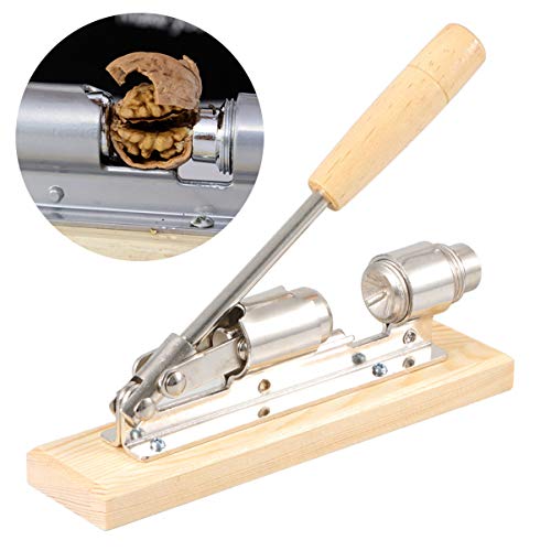 HOLIDYOYO Walnussknacker aus Holz Handbetätigter Mechanischer Nussöffner mit Rutschfestem Griff für Walnüsse Mandeln Haselnüsse und Geeignet für Nussgrößen von HOLIDYOYO