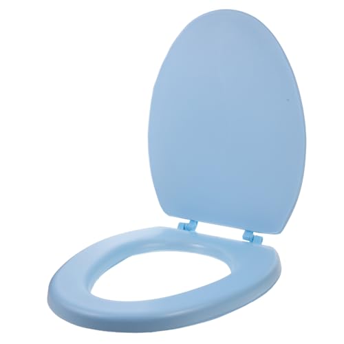 HOLIDYOYO Weicher Verstärkter Toilettensitz aus Schaumstoff Komfortabel und Stabil Abnehmbar für Einfache Reinigung Geeignet als Haushalts Toiletten Zubehör in Hellblau Förmige Unterseite von HOLIDYOYO