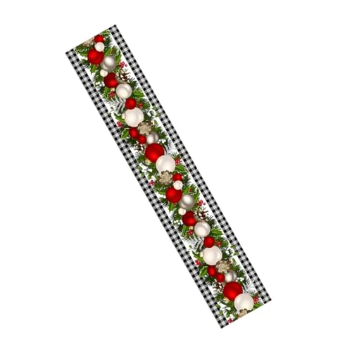 HOLIDYOYO Tischläufer Im Weihnachtsstil Weihnachtstischdecke Büffel-Karomuster Heimdekoration Party-Ornament Feiertags-tischdecke von HOLIDYOYO