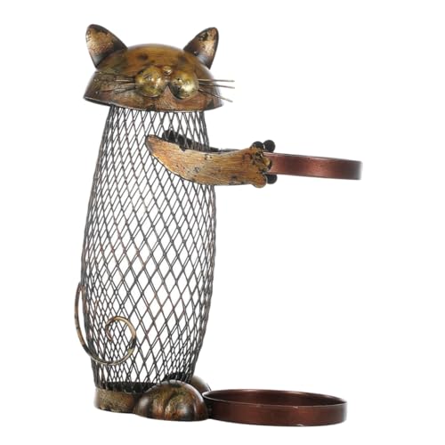 HOLIDYOYO Weinflaschenhalter Katzenform Freistehendes Weinregal mit Münzfach Kreatives Weinflaschenregal für Küche Bar Wohnzimmer Dekoration Langlebig von HOLIDYOYO