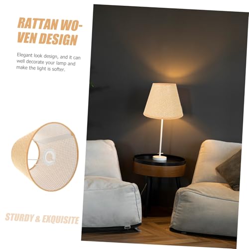 HOLIDYOYO Wunderschöner Gewebter Lampenschirm für Tischleuchte Eleganter Lichtschutz für Nachttisch und Schreibtisch Einfach zu Montieren Angenehmes Licht für Schlafzimmer und Wohnzimmer von HOLIDYOYO