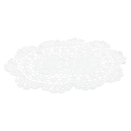 HOLIDYOYO Tischset Aus Baumwollspitze Gehäkelte Tischdecke Rustikale Wohnkultur Tischsets Set Esstisch-Ornament von HOLIDYOYO