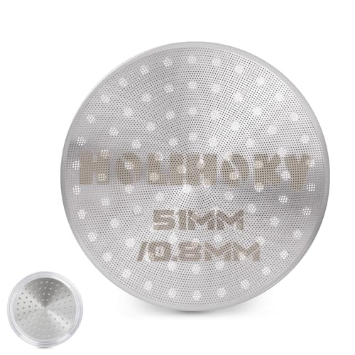 HOLIHOKY Puck Screen 51mm, 0.8mm Dicke Espresso Sieb mit Acryl Aufbewahrungsbox, Edelstahl 316 Doppelfilter, Wiederverwendbar Siebträger Sieb für Siebträger 51mm Zubehör von HOLIHOKY