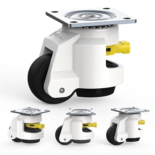 4 Stück Schwerlast rollen mit Ratschengriff-Design für Werkbank 60 mm Lenkrollen TD80 Hochleistungs Industrierollenrad Niveaurollen von HOLKIE