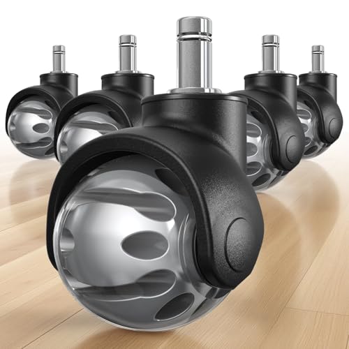 HOLKIE Bürostuhl Rollen 5er Set Rollen für Bürostühle 11x22 mm für Möbel Parkett Hartbodenrollen Boden Gummirollen Stuhlrollen Grau Glatt und Leise Bürostuhlrollen HOLKIE Bürostuhl Rollen 5er Set Rollen für Bürostühle 11x22 mm für Möbel Parkett Hartbodenrollen Boden Gummirollen Stuhlrollen Grau Glatt und Leise Bürostuhlrollen von HOLKIE