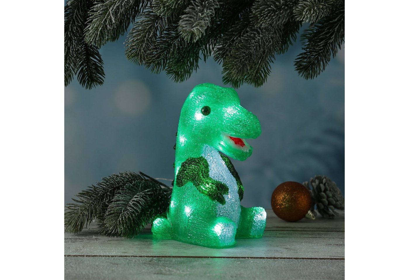 HOLLYHOPPER LED Dekofigur LED Dinosaurier Acryl Tierfigur Kinderzimmer Gartendekoration H: 21cm, LED Classic, kaltweiss (5300K bis 6000K) von HOLLYHOPPER