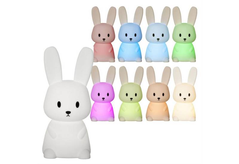 HOLLYHOPPER LED Nachtlicht LED Nachtlicht Hase STUPSI Einschlaflicht leuchtender Hase Farbwechsel, LED Classic, mehrfarbig / bunt von HOLLYHOPPER