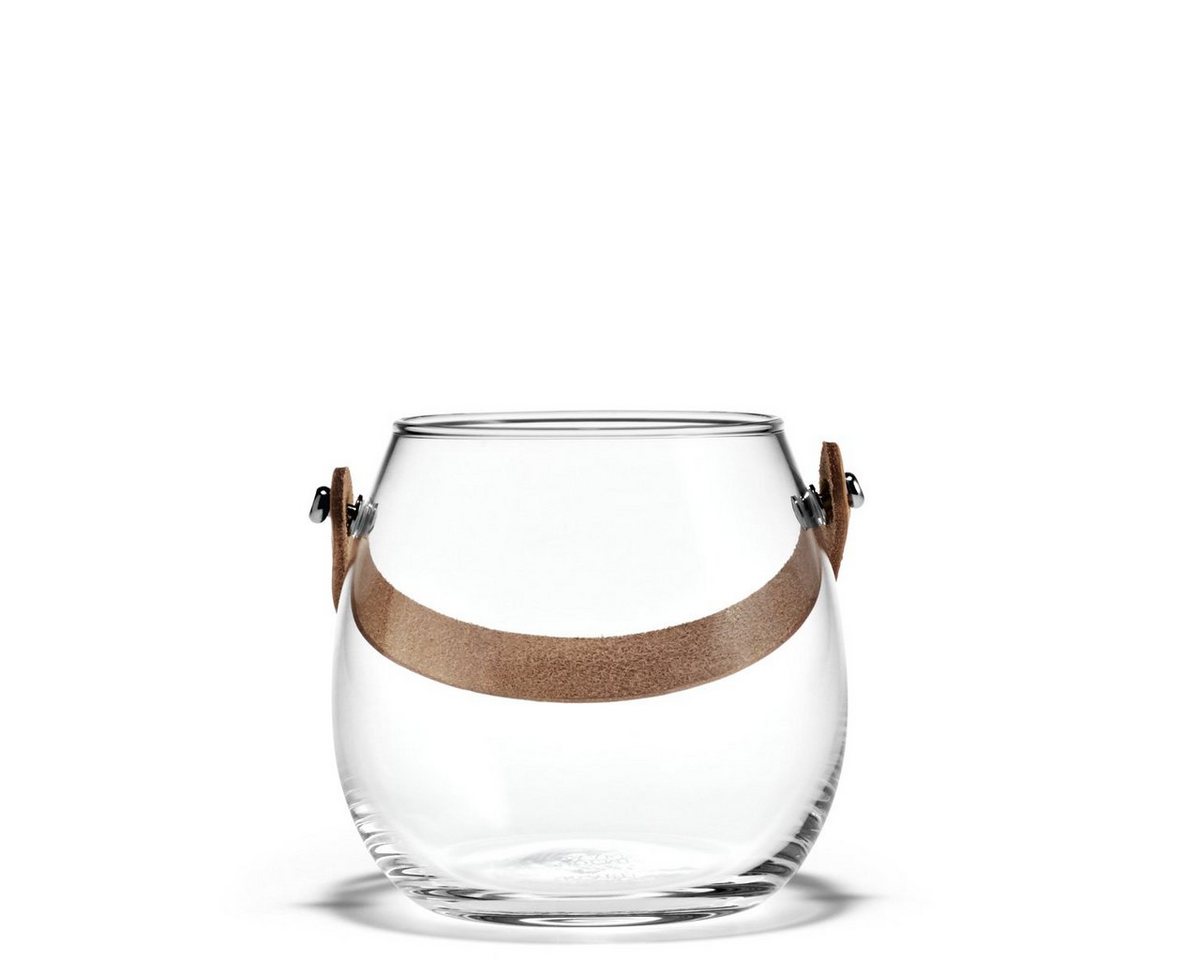 HOLMEGAARD Schale Design With Light klare Glasschale mit Lederhenkel, Dekoschale für viele Verwendungszwecke, Glas, Leder von HOLMEGAARD