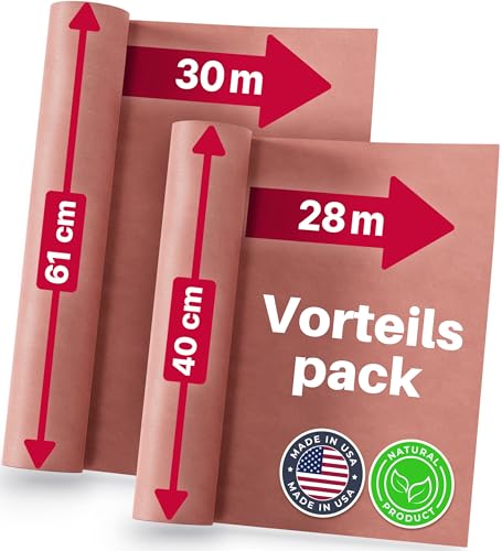 HOLY SMOKE® USA Butcher Paper 60 cm x 30 m / 44 cm x 28 m Vorteilspack 2 Rollen - Metzgerpapier zum Grillen für saftiges Fleisch durch Low & Slow BBQ - Made in USA von HOLY SMOKE