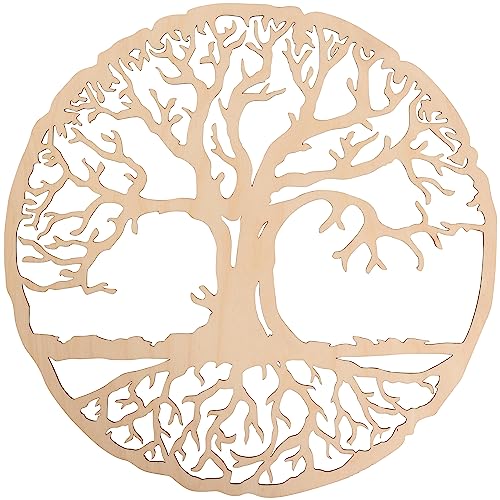 HOLZBIBER | Baum des Lebens, Lebensbaum | Made In Germany Holz Ausschnitt zum Aufhängen Fensterschmuck Wandschmuck | 30x30 cm von HOLZBIBER