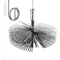 275mm Kaminbesen Schornsteinbesen aus Federstahl + 1m Flexstange M12 -- Kehrbesen Zugbesen Rußbesen Schornsteinfeger Besen Kamin reinigen Schornstein von HOLZBRINK