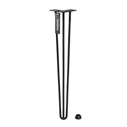 HOLZBRINK 1 x Hairpin Tischbeine Metall 3-Stangen, Hairpin Leg Möbelfuß, Schwarz, 50 cm, HLT-13A-50-9005 von HOLZBRINK