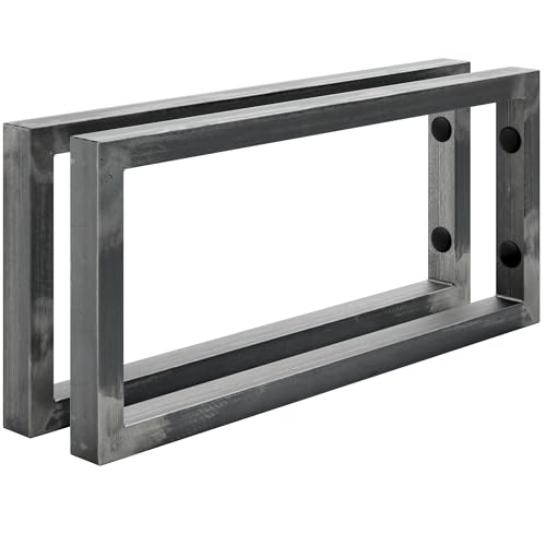 HOLZBRINK 2 Stück Wandkonsole Rohstahl mit Klarlack für Waschtisch, 450x200 mm, Design und stabil Waschtischhalterung, Handtuchhalter von HOLZBRINK