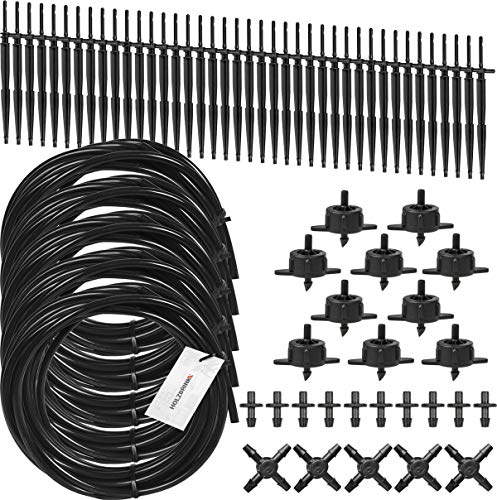 HOLZBRINK Bewässerungssystem Bewässerungsset 4: inkl. Kreuzstück, Pfeiltropfer Gerade, schwarzer Tropfer 4l/h, 10 Sets, HTB-04-S-10 von HOLZBRINK