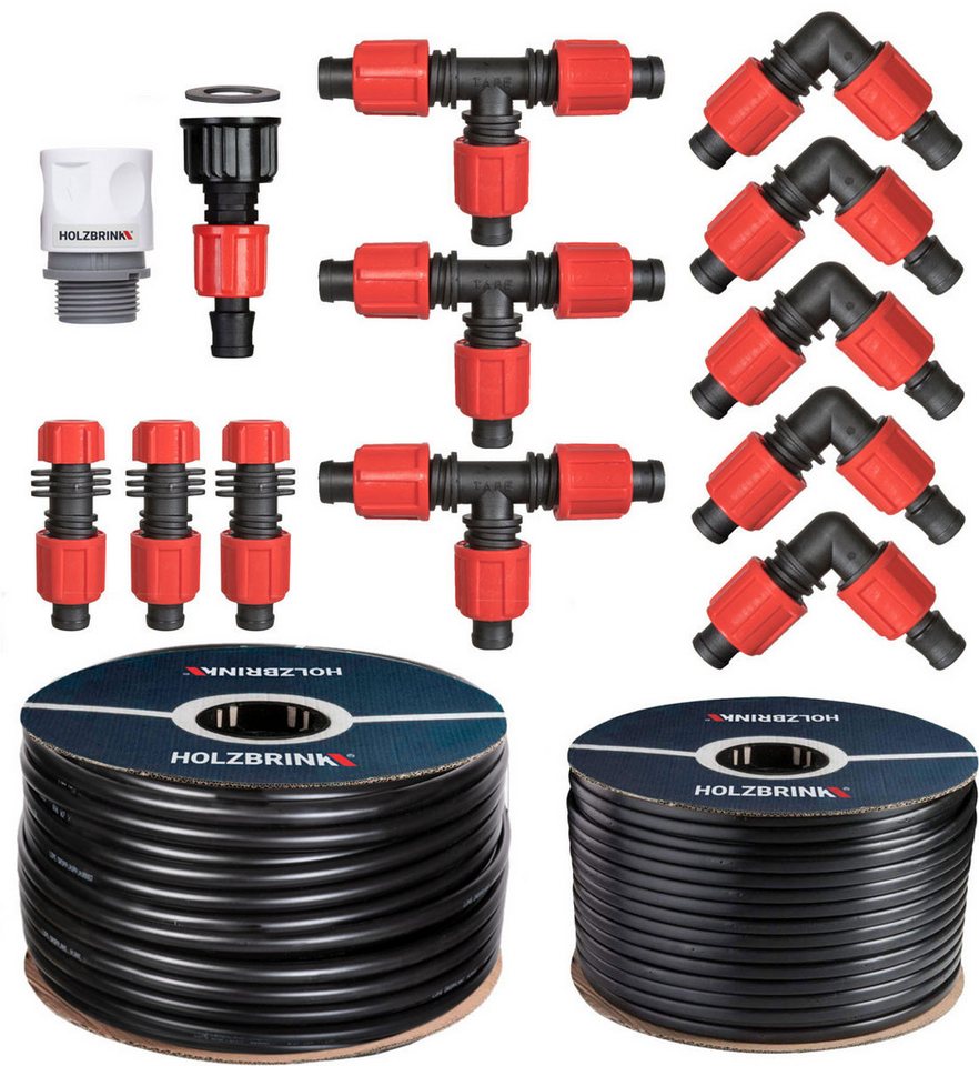 HOLZBRINK Bewässerungssystem HTB-13-50A-5 Tropfbewässerung, Tropfschlauch 1l/h inkl. 5m Verlegerohr von HOLZBRINK