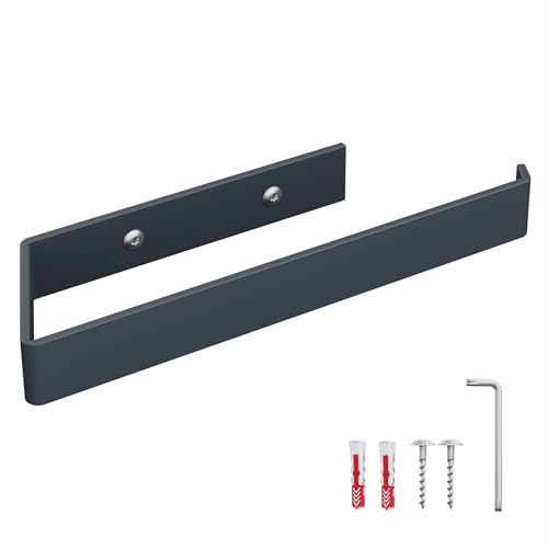 HOLZBRINK Küchenrollenhalter Anthrazit matt 244x72 mm | Handtuchhalter Wandmontage im Badezimmer, Küche, Gäste WC | Spültuchhalter, Halter für Küchenrolle von HOLZBRINK