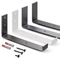 HOLZBRINK Metall Regalträger Regalhalter für Wandregal, Wandhalterung grau 250mm, 2 Stück, HLR-J-250-7016 von HOLZBRINK