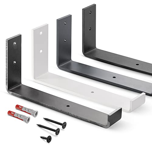 HOLZBRINK Metall Regalträger Regalhalter für Wandregal, Wandhalterung schwarz 250mm, 6 Stück, HLR-J-250-9005 HOLZBRINK Metall Regalträger Regalhalter für Wandregal, Wandhalterung schwarz 250mm, 6 Stück, HLR-J-250-9005 von HOLZBRINK