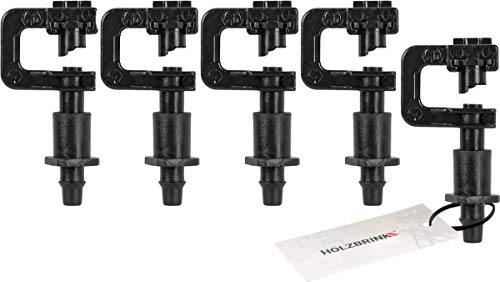 HOLZBRINK Micro Regner Microsprinkler M180° + Verbindungsstück PLUN ∅ 7, Bewässerungssystem, 5 Sets von HOLZBRINK