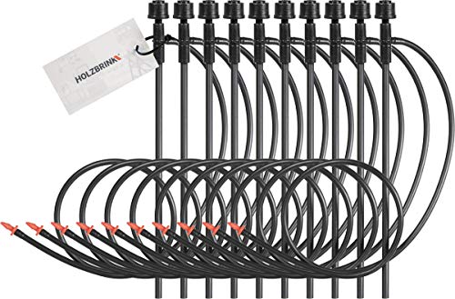 HOLZBRINK Microsprüher Tornado 25l/h auf 20 cm Erdspieß + Verbindungsstück PLUN + PVC Microschlauch + Steckverbinder, 10 Sets von HOLZBRINK