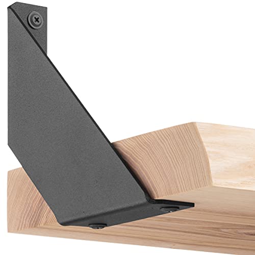 HOLZBRINK Regalträger Metall Regalhalter für Wandregal, Regalwinkel schwarz 150x150x30 mm, 8 Stück, HLR-V-150-9005 von HOLZBRINK