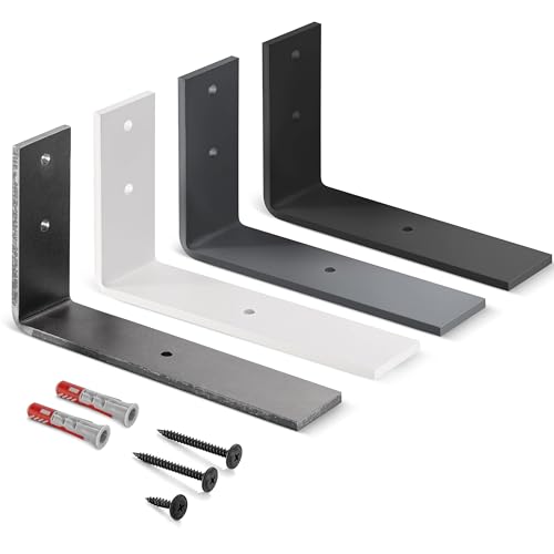 HOLZBRINK Regalträger Metall Regalhalter für Wandregal, Regalwinkel schwarz 200x100x40 mm, 1 Stück, HLR-L-200-9005 HOLZBRINK Regalträger Metall Regalhalter für Wandregal, Regalwinkel schwarz 200x100x40 mm, 1 Stück, HLR-L-200-9005 von HOLZBRINK