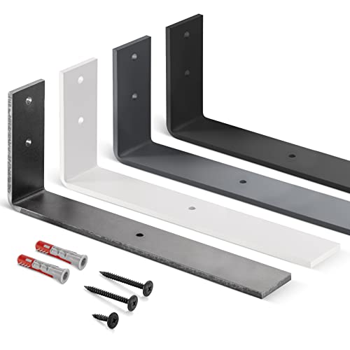 HOLZBRINK Regalträger Metall Regalhalter für Wandregal, Regalwinkel schwarz 300x100x40 mm, 8 Stück, HLR-L-300-9005 HOLZBRINK Regalträger Metall Regalhalter für Wandregal, Regalwinkel schwarz 300x100x40 mm, 8 Stück, HLR-L-300-9005 von HOLZBRINK