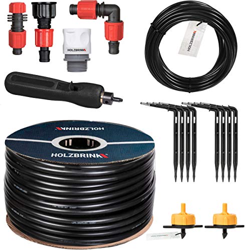 HOLZBRINK Start Set Gewächshaus Bewässerung Bewässerungssystem inkl. 10 m LDPE Verlegerohr 16 mm, 2X Tropfer 2l/h, HTB-10-G-10 von HOLZBRINK