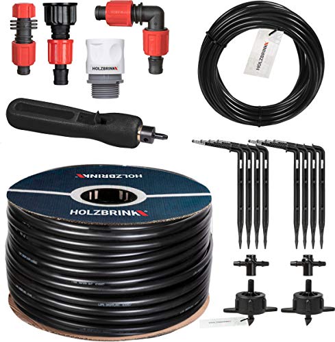 HOLZBRINK Start Set Gewächshaus Bewässerung Bewässerungssystem inkl. 10 m LDPE Verlegerohr 16 mm, 2x Tropfer 4l/h, HTB-10-S-10 von HOLZBRINK