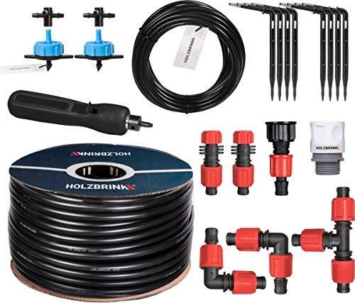 HOLZBRINK Start Set Gewächshaus Bewässerung Bewässerungssystem inkl. 15 m LDPE Verlegerohr 16 mm, 2X Tropfer 8l/h, HTB-10-B-15 von HOLZBRINK