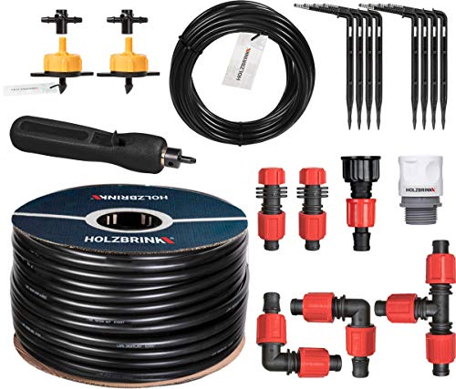 HOLZBRINK Start Set Gewächshaus Bewässerung Bewässerungssystem inkl. 15 m LDPE Verlegerohr 16 mm, 2x Tropfer 2l/h, HTB-10-G-15 von HOLZBRINK
