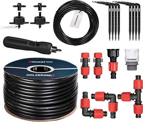 HOLZBRINK Start Set Gewächshaus Bewässerung Bewässerungssystem inkl. 15 m LDPE Verlegerohr 16 mm, 2x Tropfer 4l/h, HTB-10-S-15 von HOLZBRINK